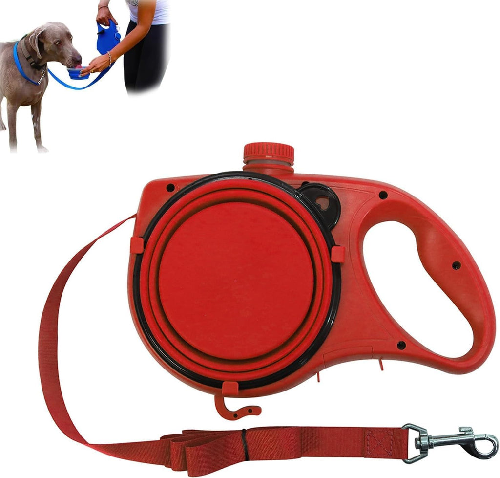 Correa Retráctil para Perros 3 en 1 con Botella de Agua y Cuenco 300 ml