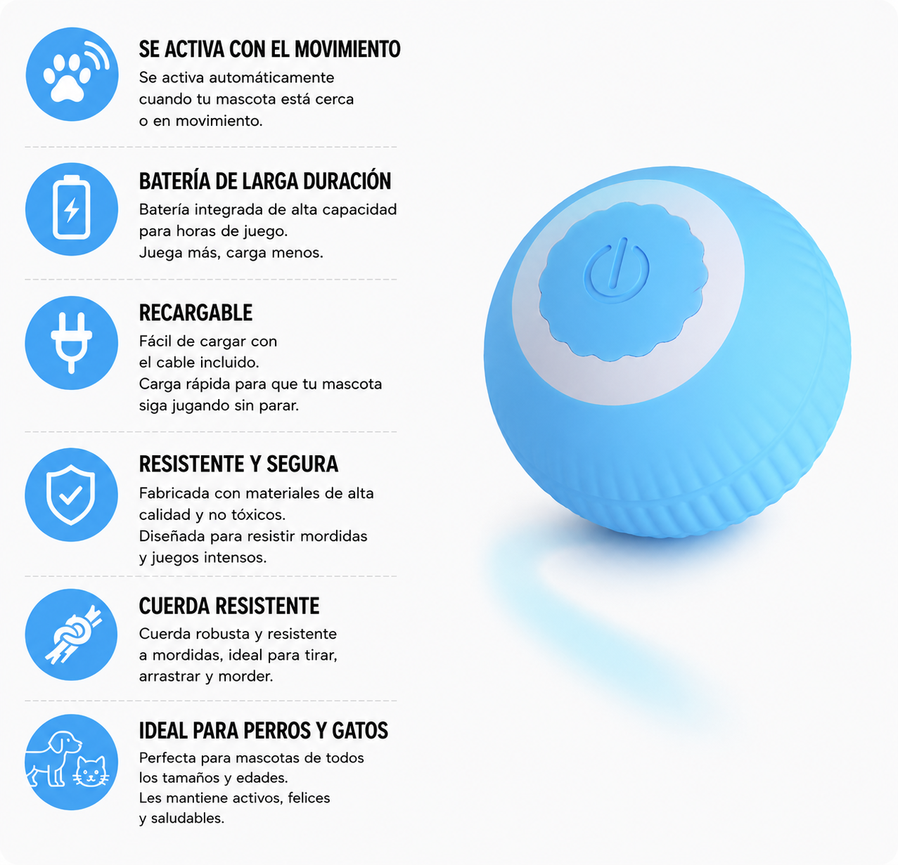 Bola de juguete interactivo para mascotas